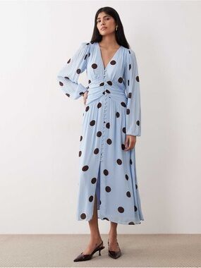 🆕 Nobody's Child Luna Polka Dot Midi Dress | US 6/UK 10 | $400